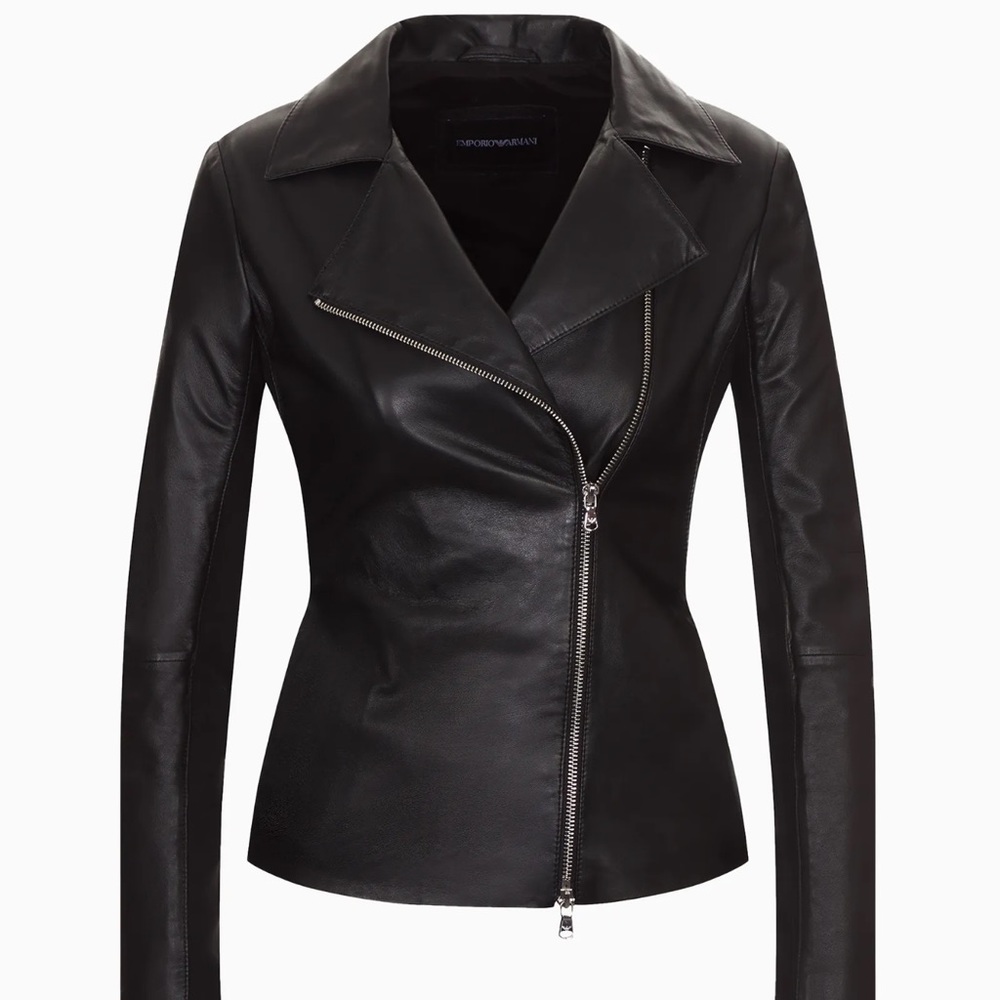 Emporio Armani lamb skin leather jacket